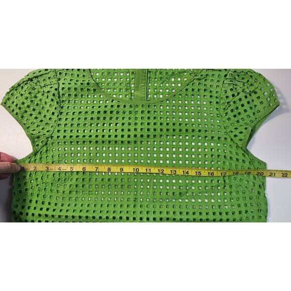 Vineyard Vines sz 14 lime green see through net layering top whale zipper NWOT - Picture 8 of 8